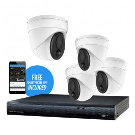 4 Channel 8MP Dome Cameras System